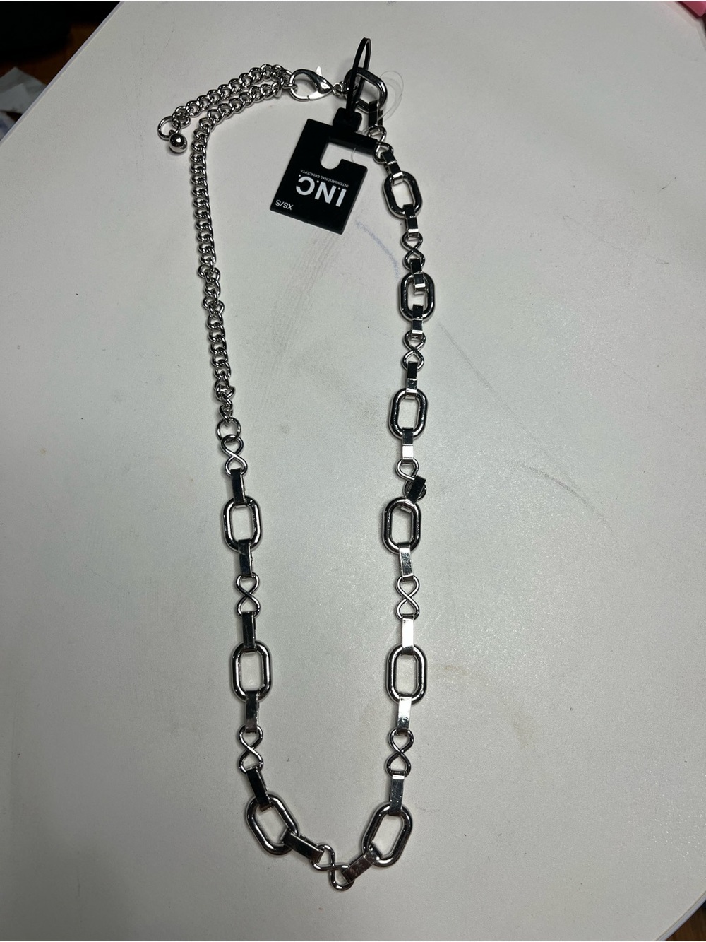 INC International Concepts Silver Linked Chain Belt